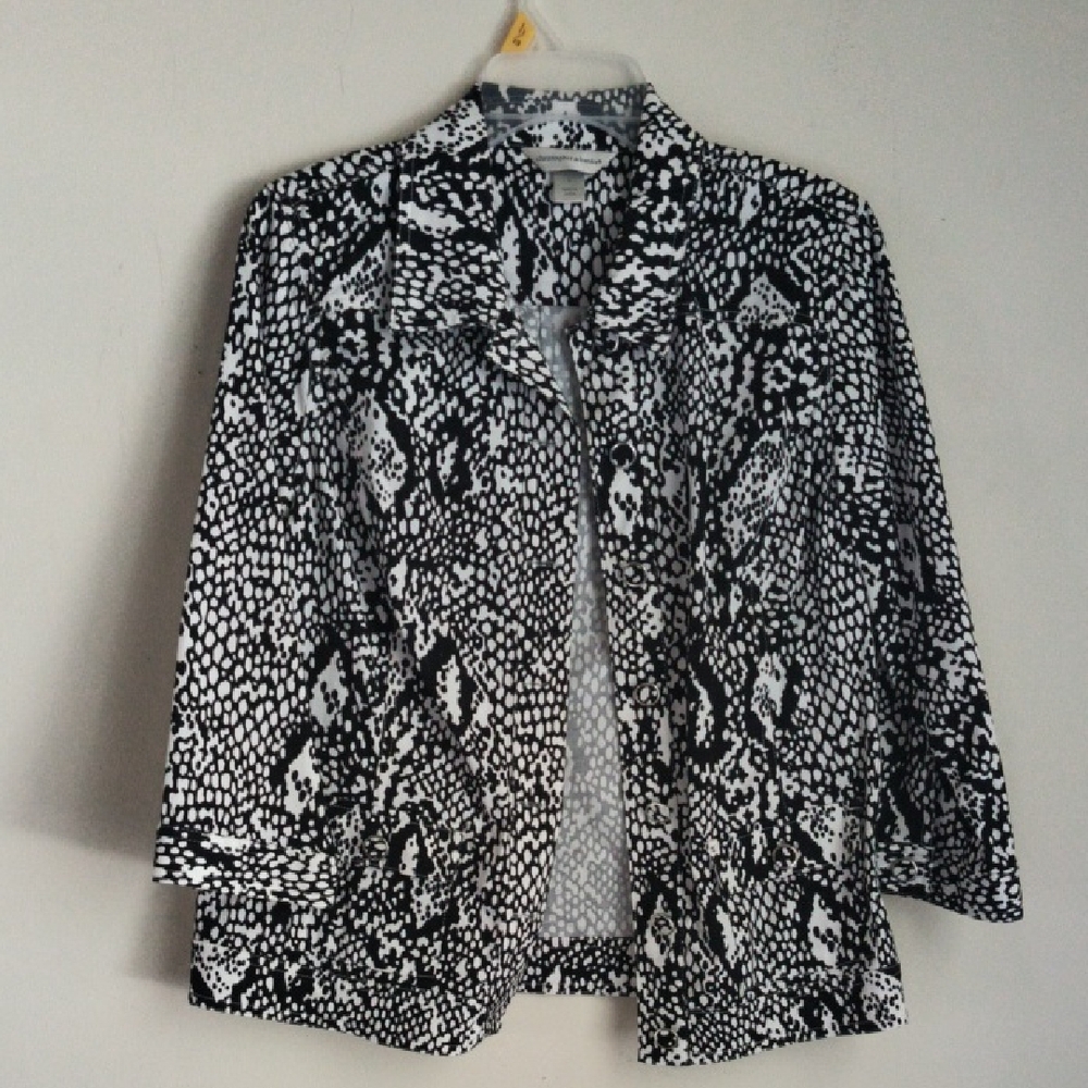 Christopher & Banks Monochrome Animal Print Blazer